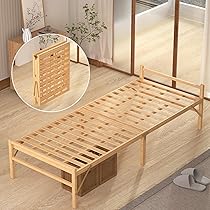 Amazon｜APRTAT 折り畳みベッド 竹製 組み立て不要 横幅80cm ベッド