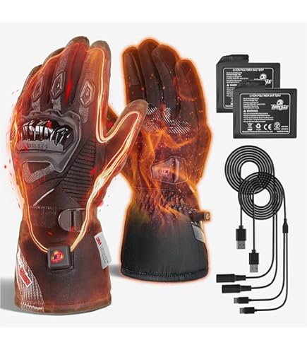 Amazon | RIDEIRON 電熱グローブ CE1レベル認証 ヒーターグローブ冬用