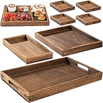 Amazon｜トレーYangbaga7個セット木製トレイ お盆 ティー カフェ