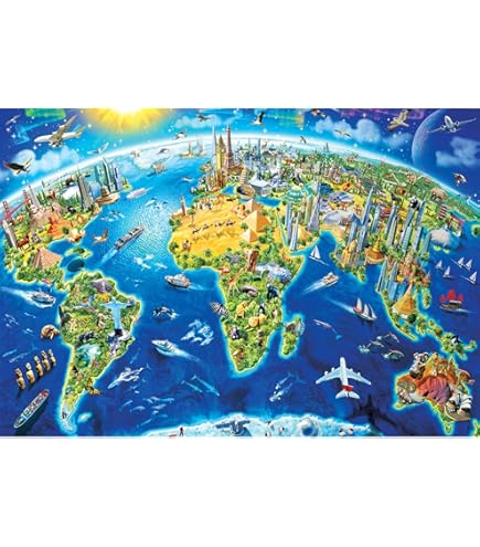 Amazon.co.jp: CHengQiSM 1000ピース ジグソーパズル 世界地図 パズル