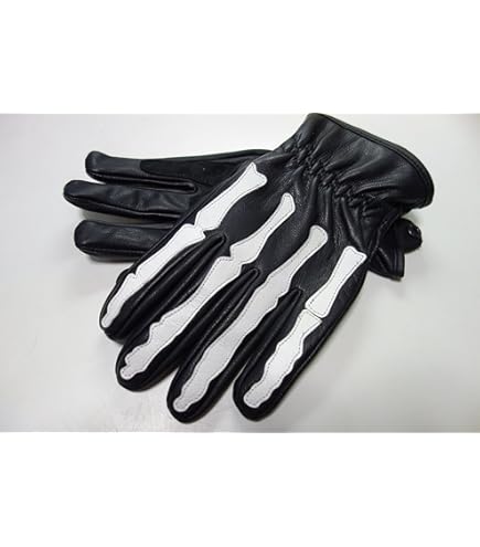 Amazon | MOTOFIELD □ ボーンレザーグローブ 骨(スカル)デザイン 3