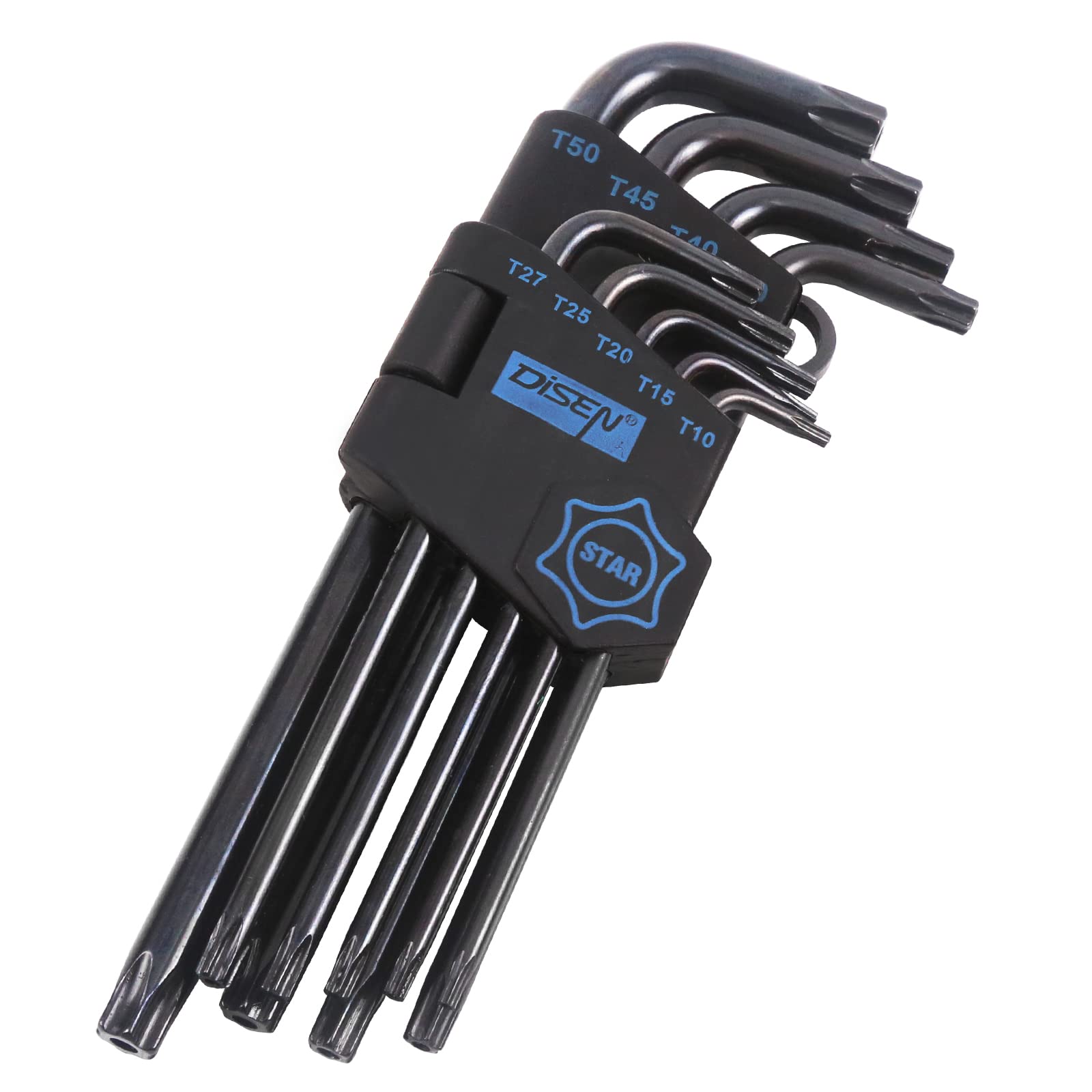 9PCS Torx Star Allen Wrench Set T10-T50 Long Arm Chrome Vanadium