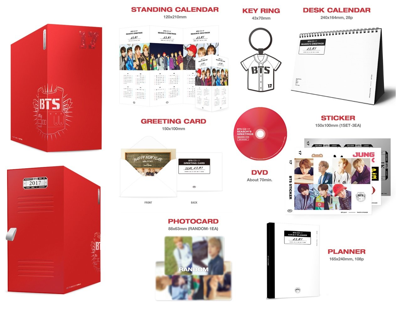 Mua BTS 2017 SEASON'S GREETINGS 1 DVD+2 Calendars+Planner+2p Card+