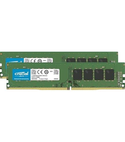 Crucial 32GB Kit (16GBx2), 288-pin DIMM, DDR4 PC4-19200, at Amazon.com