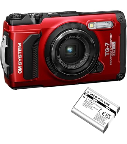 Amazon.com : OM SYSTEM Tough TG-7 Red Digital Camera, Waterproof