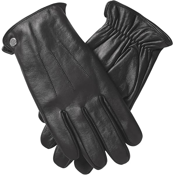 Dents Mens Henley Touch Screen Hairsheep Leather Gloves - Black