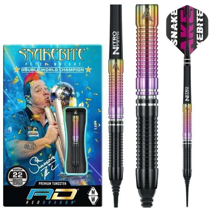 Red Dragon Peter Wright Snakebite Mamba 90% Soft Tip Darts
