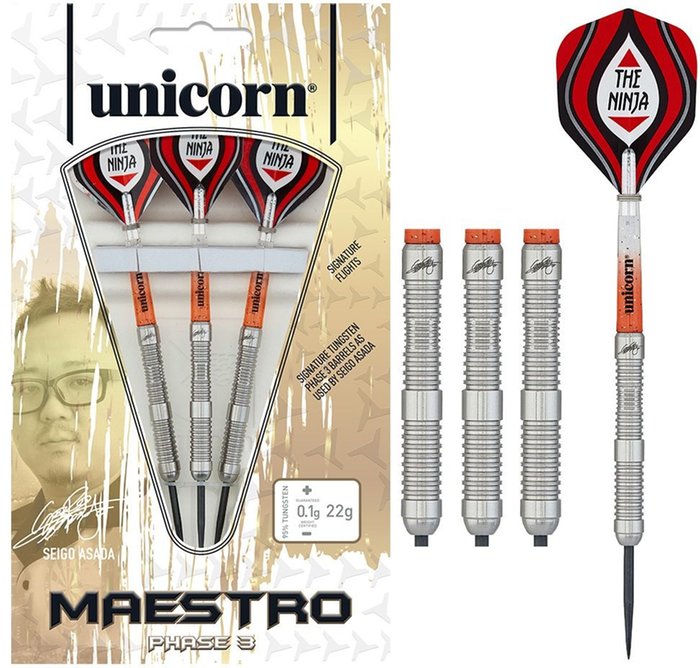 Unicorn Seigo Asada Maestro Phase 3 95% Steel Tip Darts