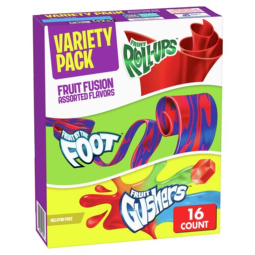Fruit Roll-Ups, Fruit by the Foot, Fruit Gushers Fruit Fusion