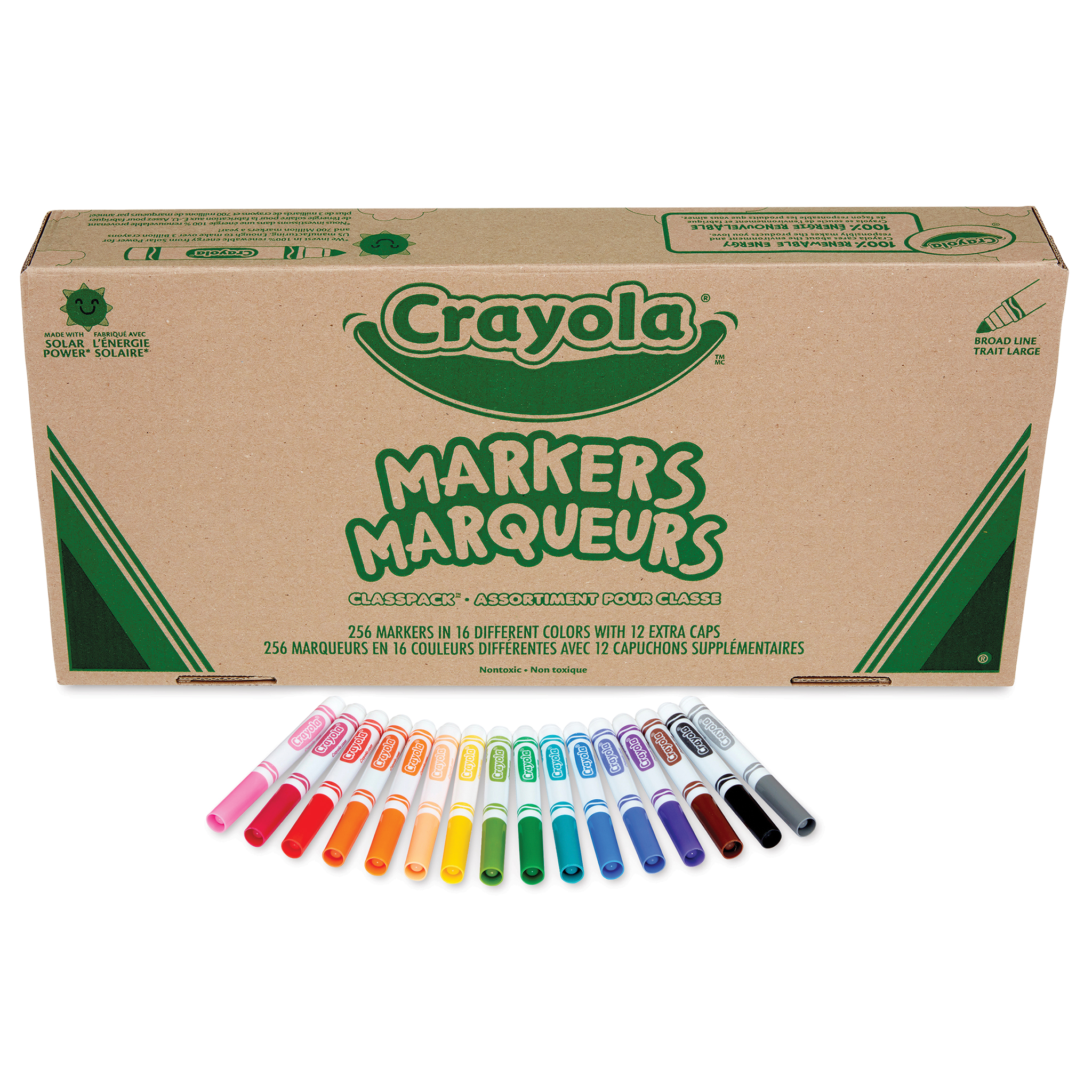 Crayola Broad Line Markers - Classpack, Assorted Colors, Set of