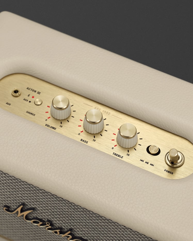 Acton III Cream - Bluetoothホームオーディオスピーカー | Marshall.com