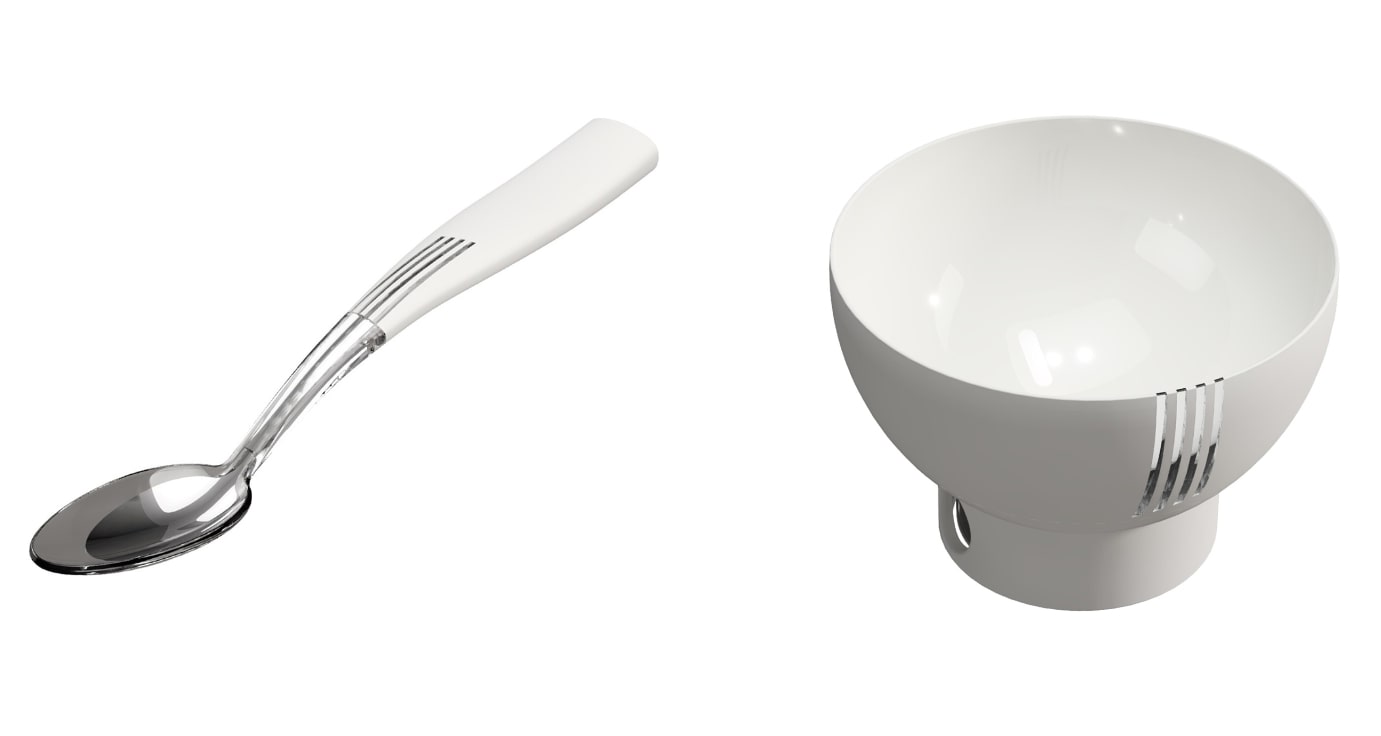 キリンと明治大学、電流で塩味を1.5倍にするスプーンとお椀「エレキ