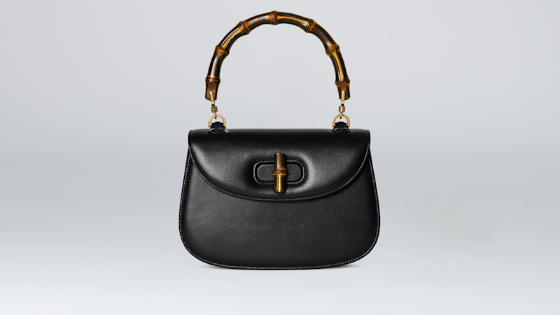Gucci Bamboo 1947 medium bag in black leather | GUCCI® US