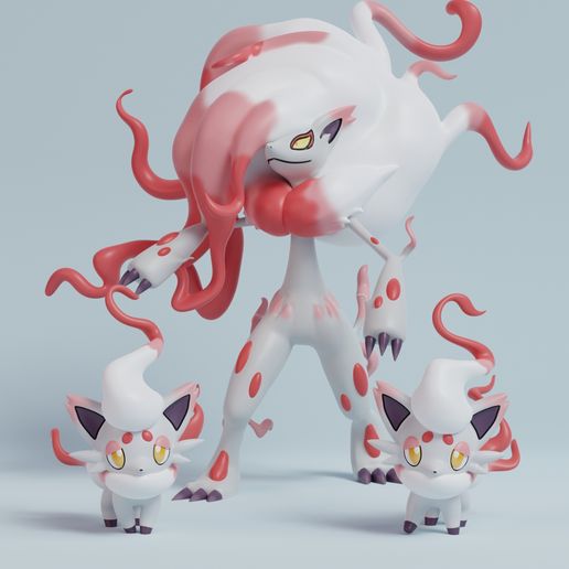 🐉 Pokemon - Hisuian Zorua and Zoroark・ STL File for ・Cults