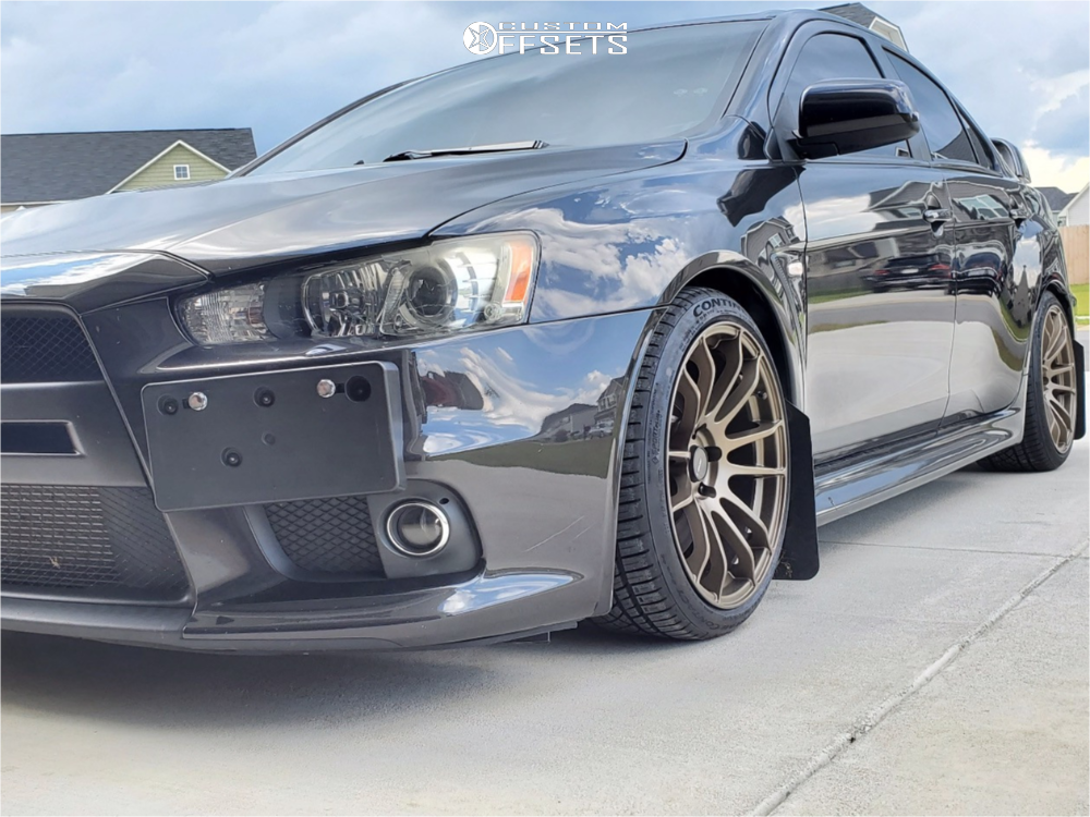 2012 Mitsubishi Lancer with 18x9.5 22 AVID1 AV20 and 245/35R18