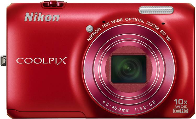 Nikon Coolpix S6300 (Red) 16-megapixel digital camera with 10X