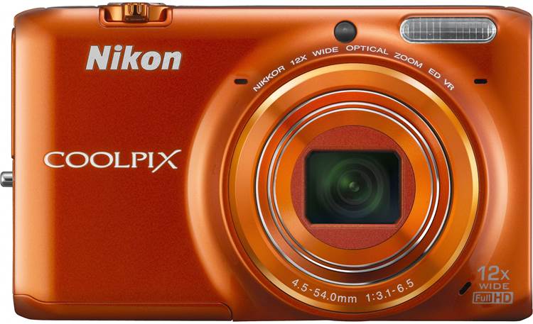 Nikon Coolpix S6500 (Orange) 16-megapixel digital camera with 12X