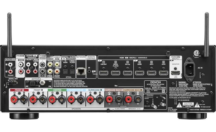 Denon AVR-X1700H 7.2-channel home theater receiver with Wi-Fi