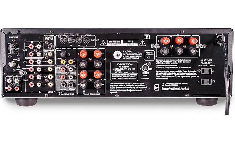 Onkyo TX-DS494 A/V receiver with Dolby Digital, DTS, and Pro Logic