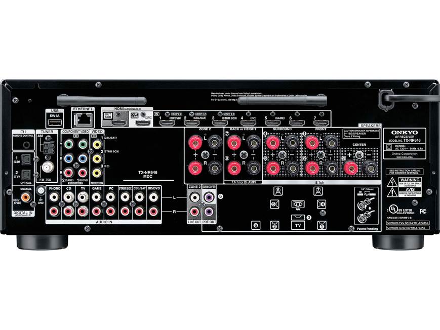 Onkyo TX-NR646 7.2-channel home theater receiver with Wi-Fi