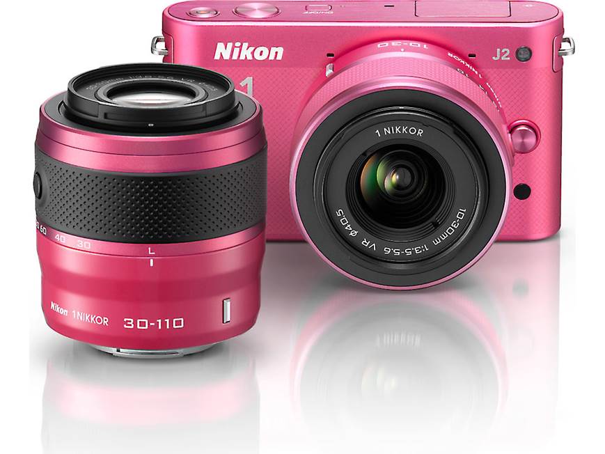 Nikon 1 J2 Dual Lens Kit with 10-30mm and 30-110mm VR lenses (Pink