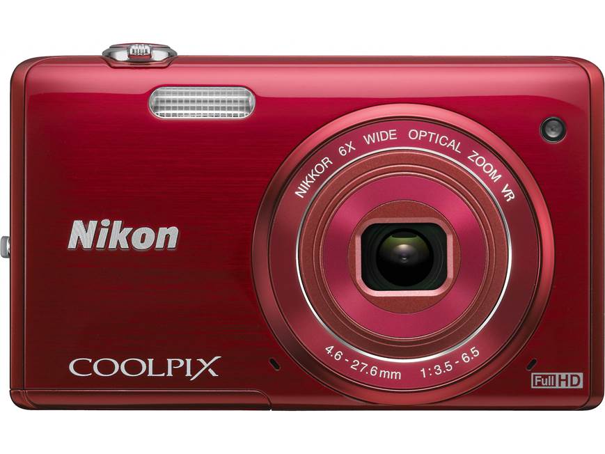 Nikon Coolpix S5200 (Red) 16-megapixel digital camera with 6X