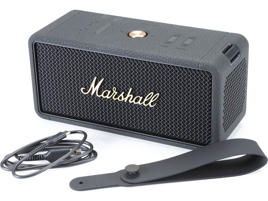 Marshall Middleton (Black and Brass) Waterproof portable Bluetooth