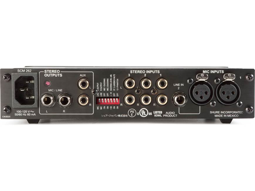 Shure SCM262 8-channel commercial mixer at Crutchfield