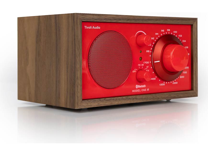 Tivoli Audio Model One® BT (Walnut/Poppy Red) AM/FM radio with