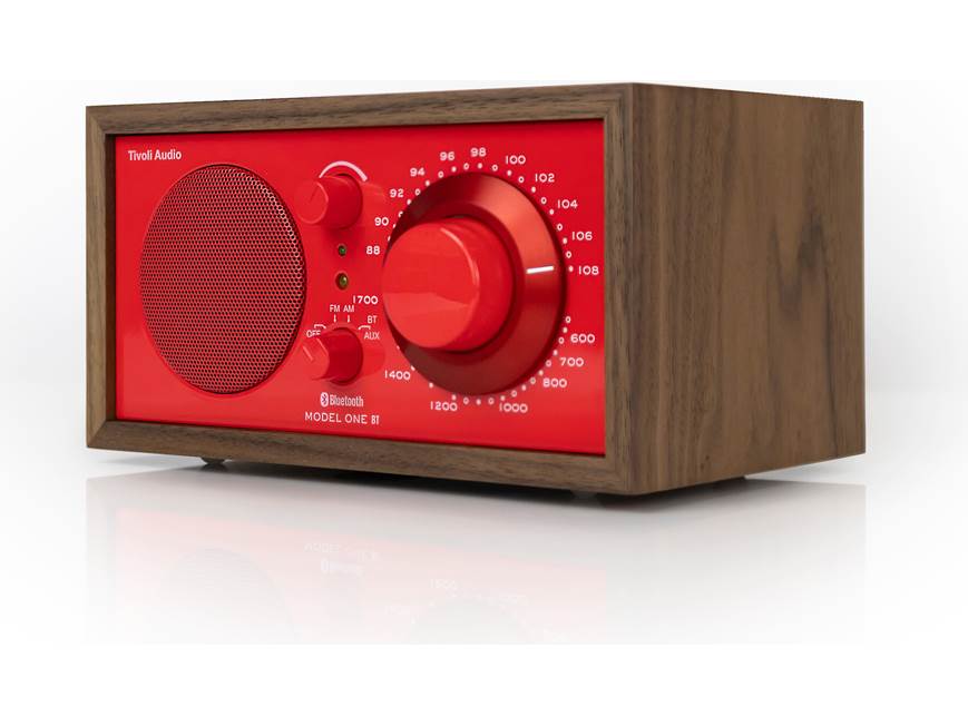 Tivoli Audio Model One® BT (Walnut/Poppy Red) AM/FM radio with