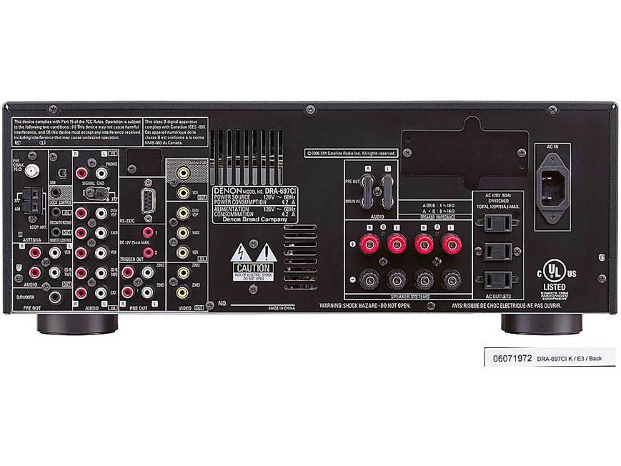 Denon DRA-697CI XM-ready stereo receiver at Crutchfield