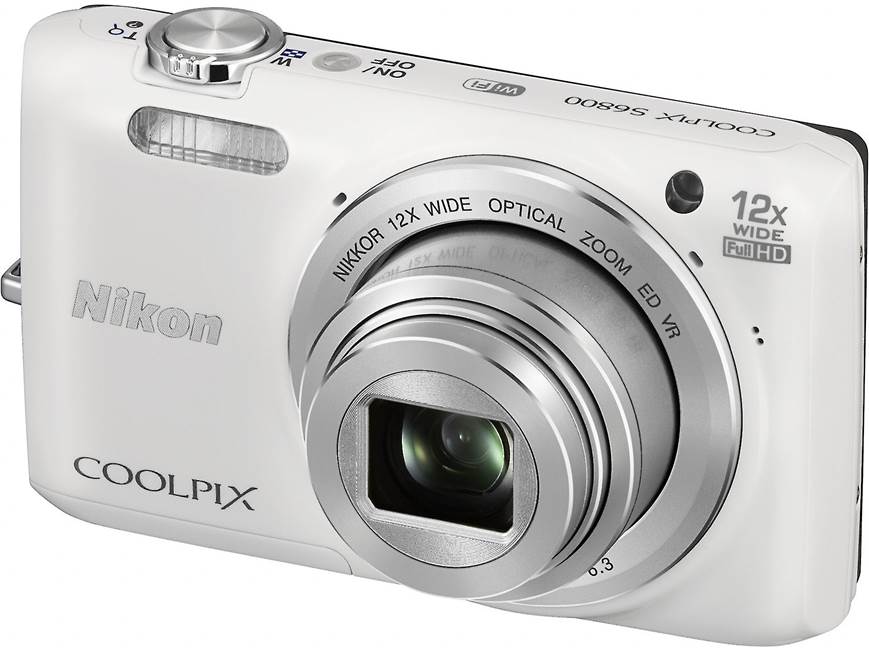 Nikon Coolpix S6800 (White) 16-megapixel digital camera with 12X
