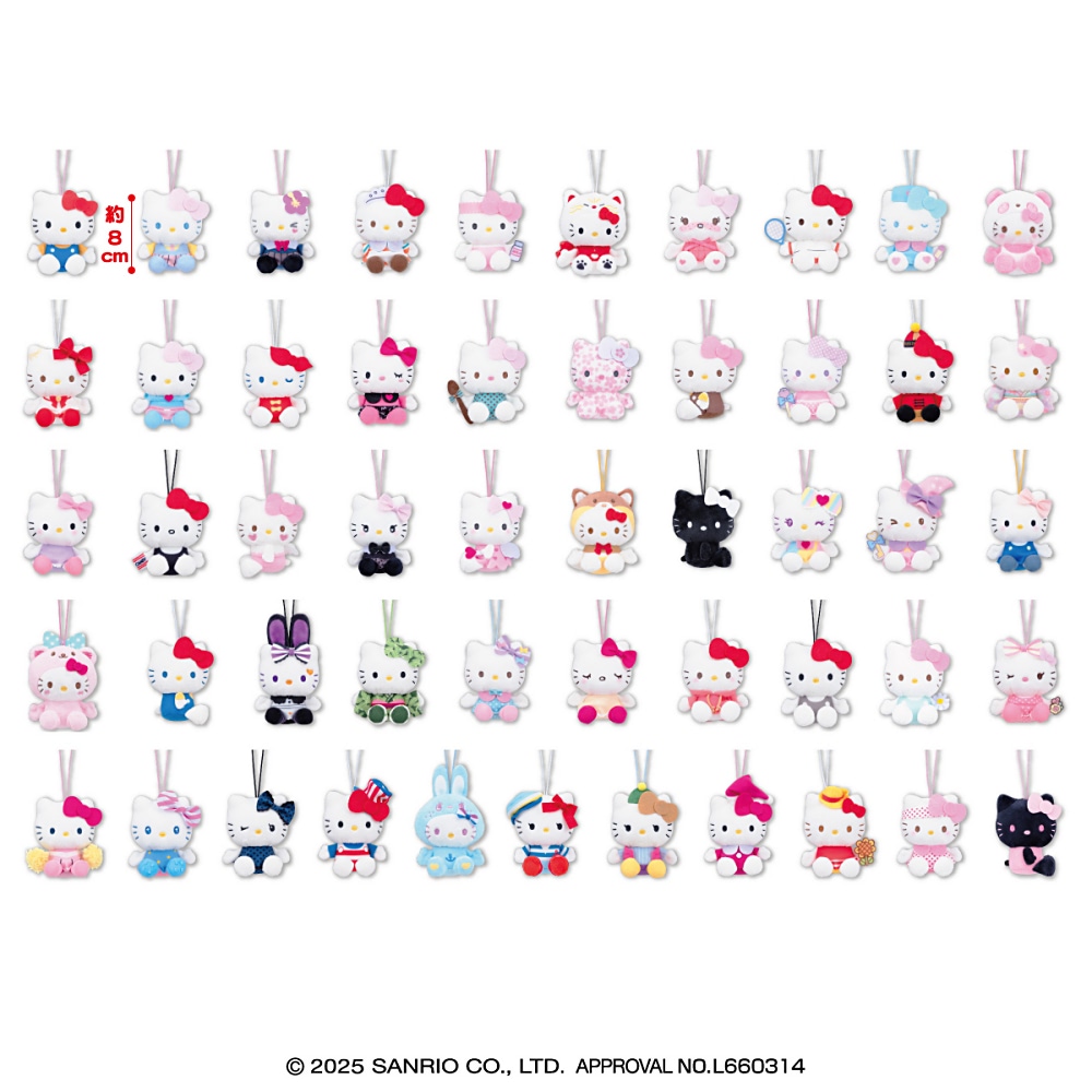 ハローキティ】ピンクブラックがラインナップした記念マスコット全51種