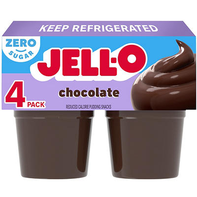 Jell-O Original Chocolate Ready-to-Eat Pudding Snack - 4 Count