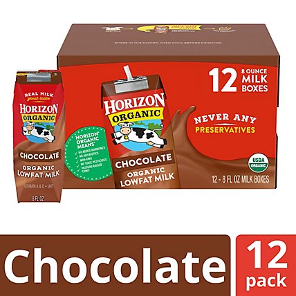 Horizon Organic Shelf-Stable 1% Lowfat Chocolate Milk Boxes - 12-8