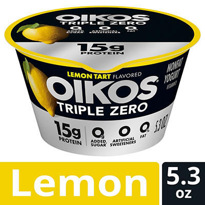 Oikos Triple Zero Banana Creme High Protein Nonfat Greek Yogurt