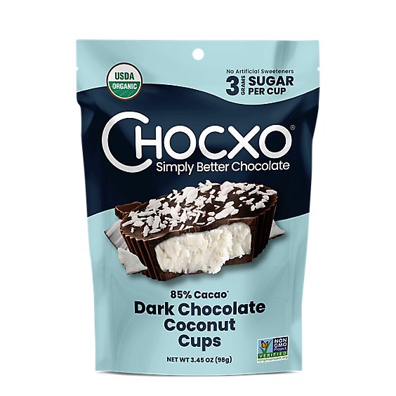 Chocxo Cup Drk Choc Cconut 85pr - 3.45 OZ - acmemarkets