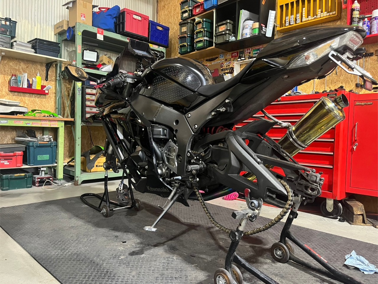 カワサキ ZX-10R 前後タイヤ交換 ダンロップα-14| BDSバイクセンサー