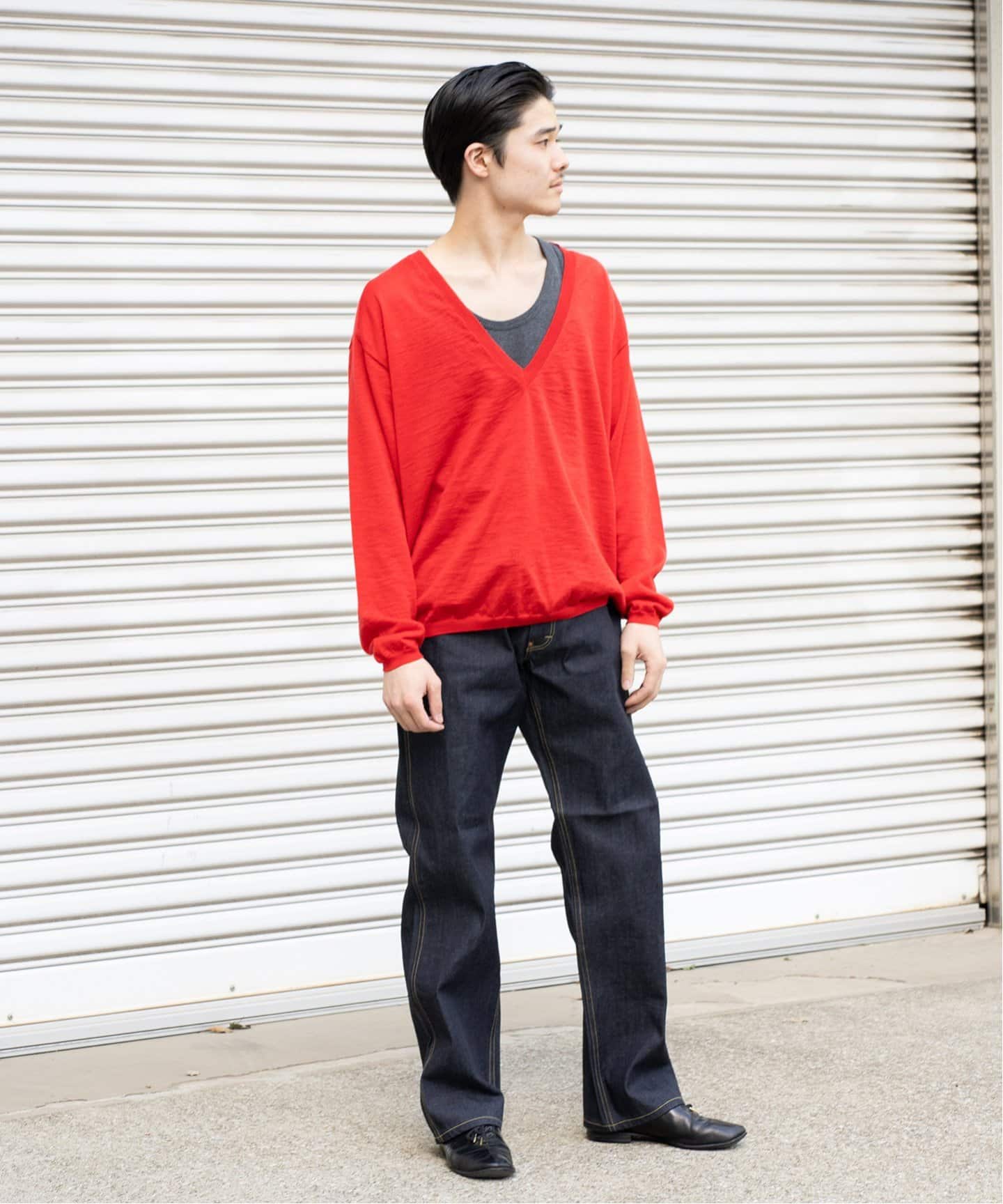 BATONER / バトナー】別注 Ramie V Neck Knit（ニット／セーター）｜L