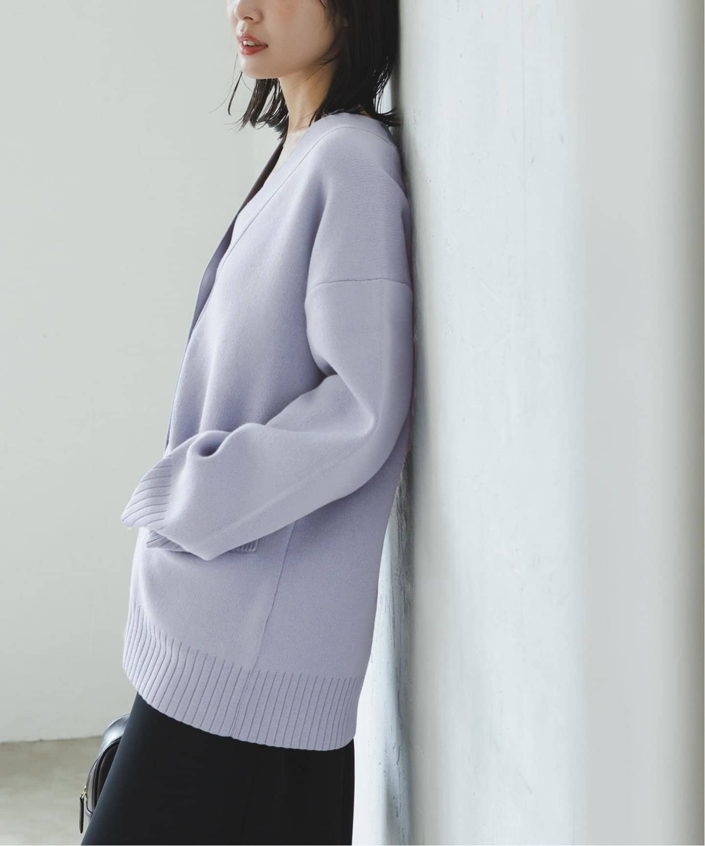 スムース編みオーバーカーデ（カーディガン）｜NOBLE（ノーブル）の