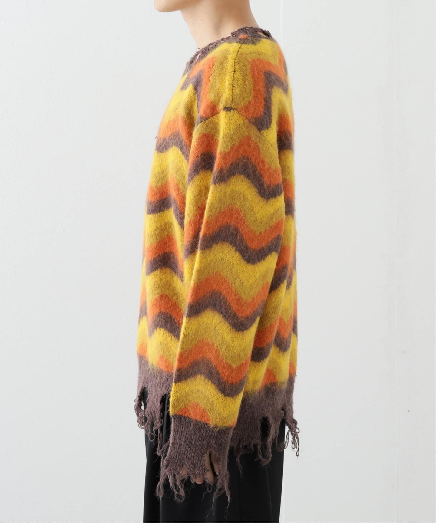 LAMROF / ラムロフ】ウェーブ モヘヤ ブレンド ニット（ニット