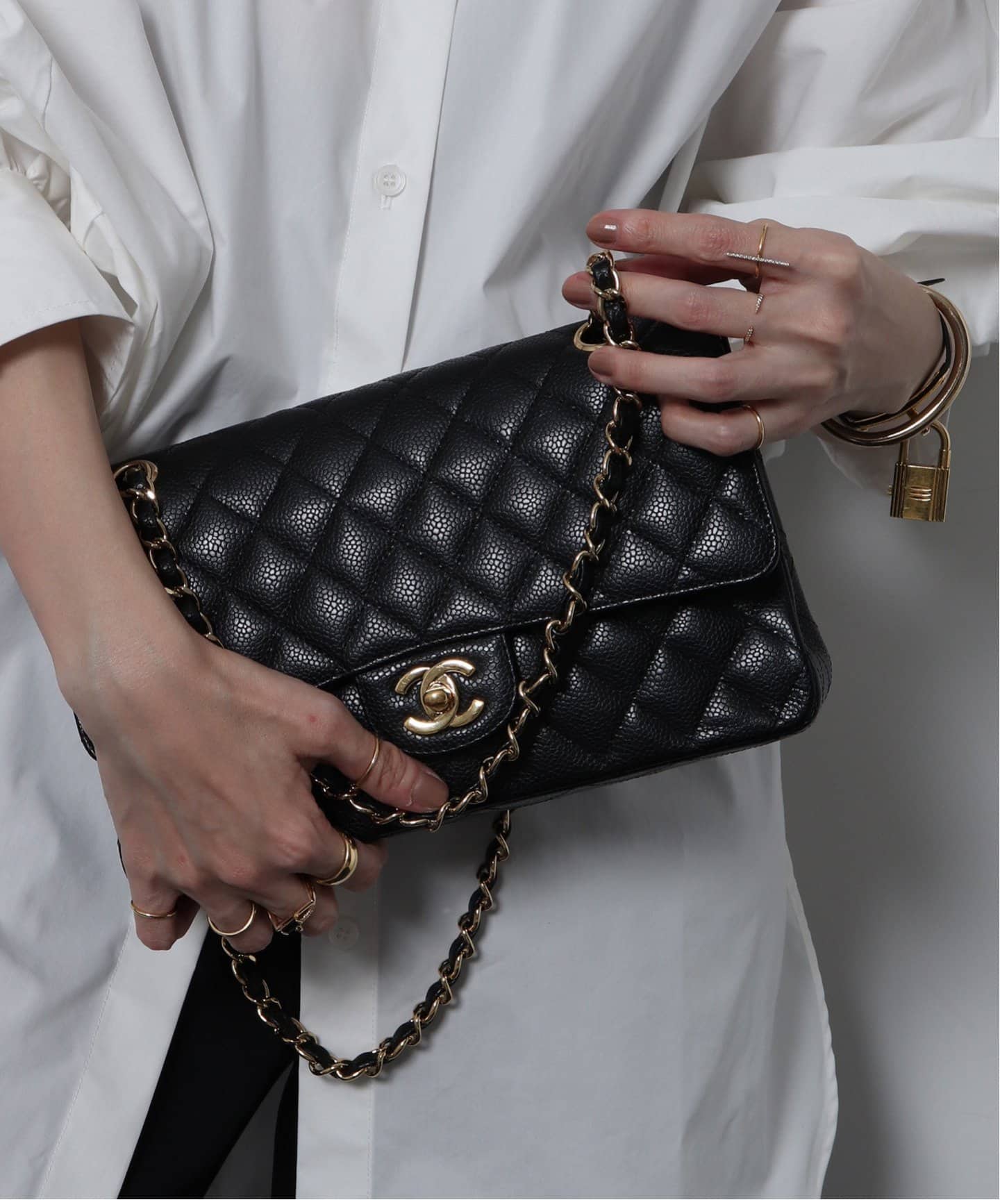 VINTAGE CHANEL/シャネル】マトラッセチェーンショルダーバッグ 25 cv