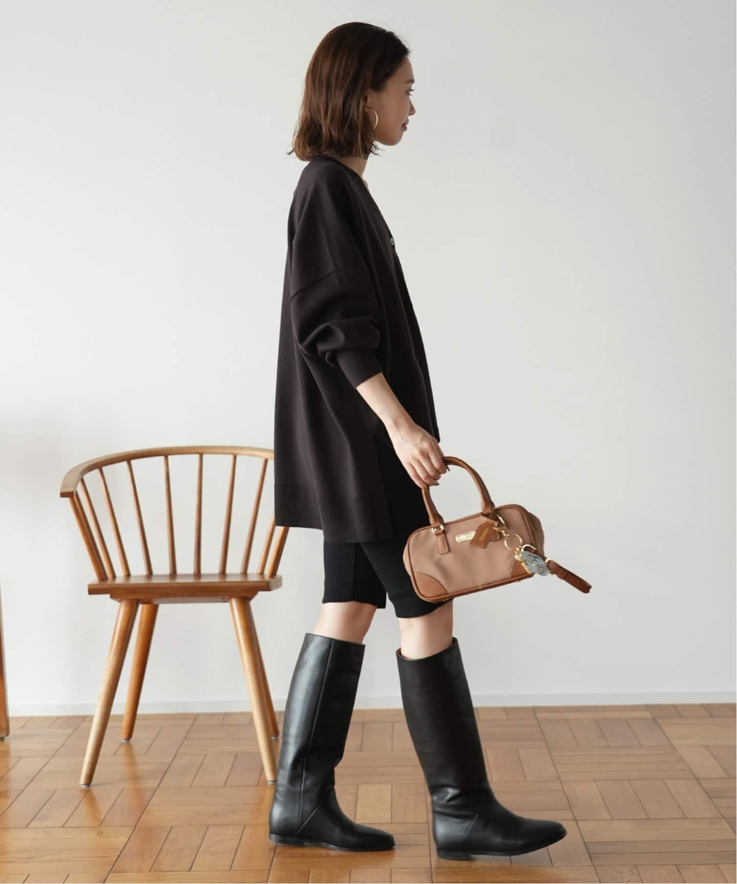 SLOBE IENA スローブイエナ本革ブラウンロングブーツ