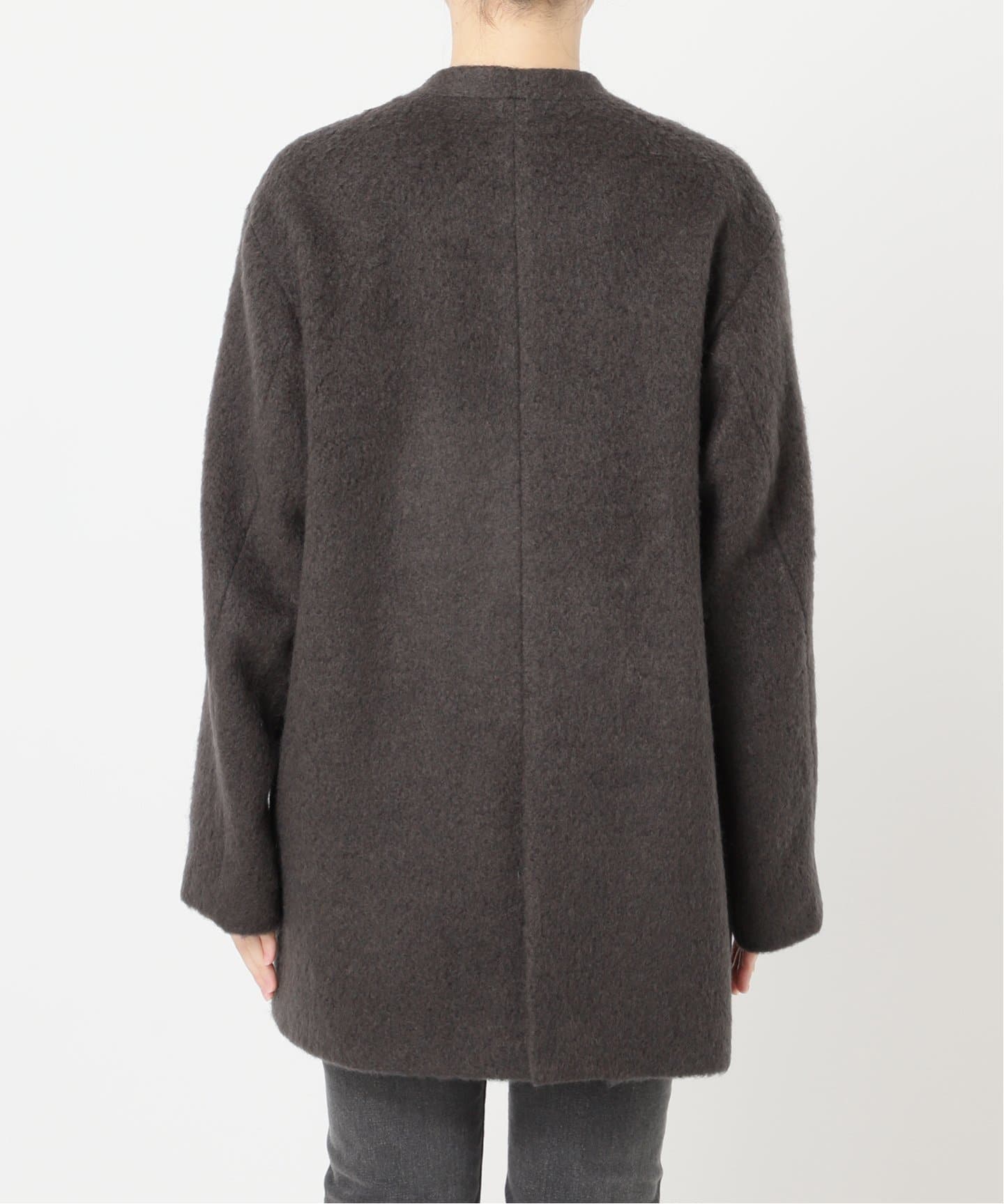 ウールモヘヤミックスノーカラージャケット（ノーカラージャケット