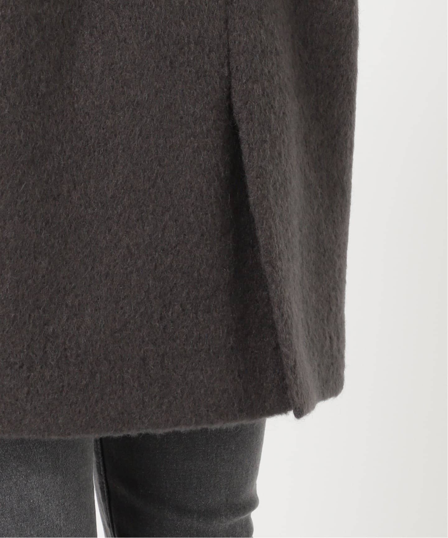 ウールモヘヤミックスノーカラージャケット（ノーカラージャケット