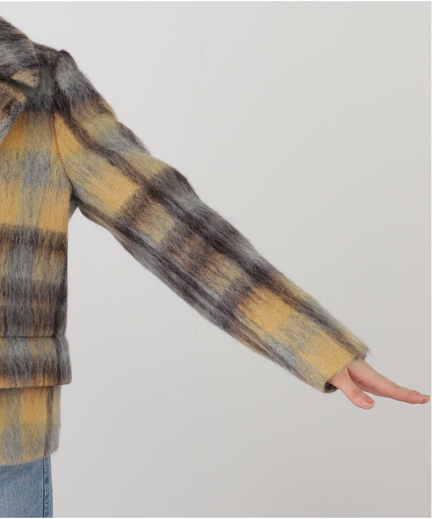 チェックシャギーショートジャコット（その他ブルゾン／アウター