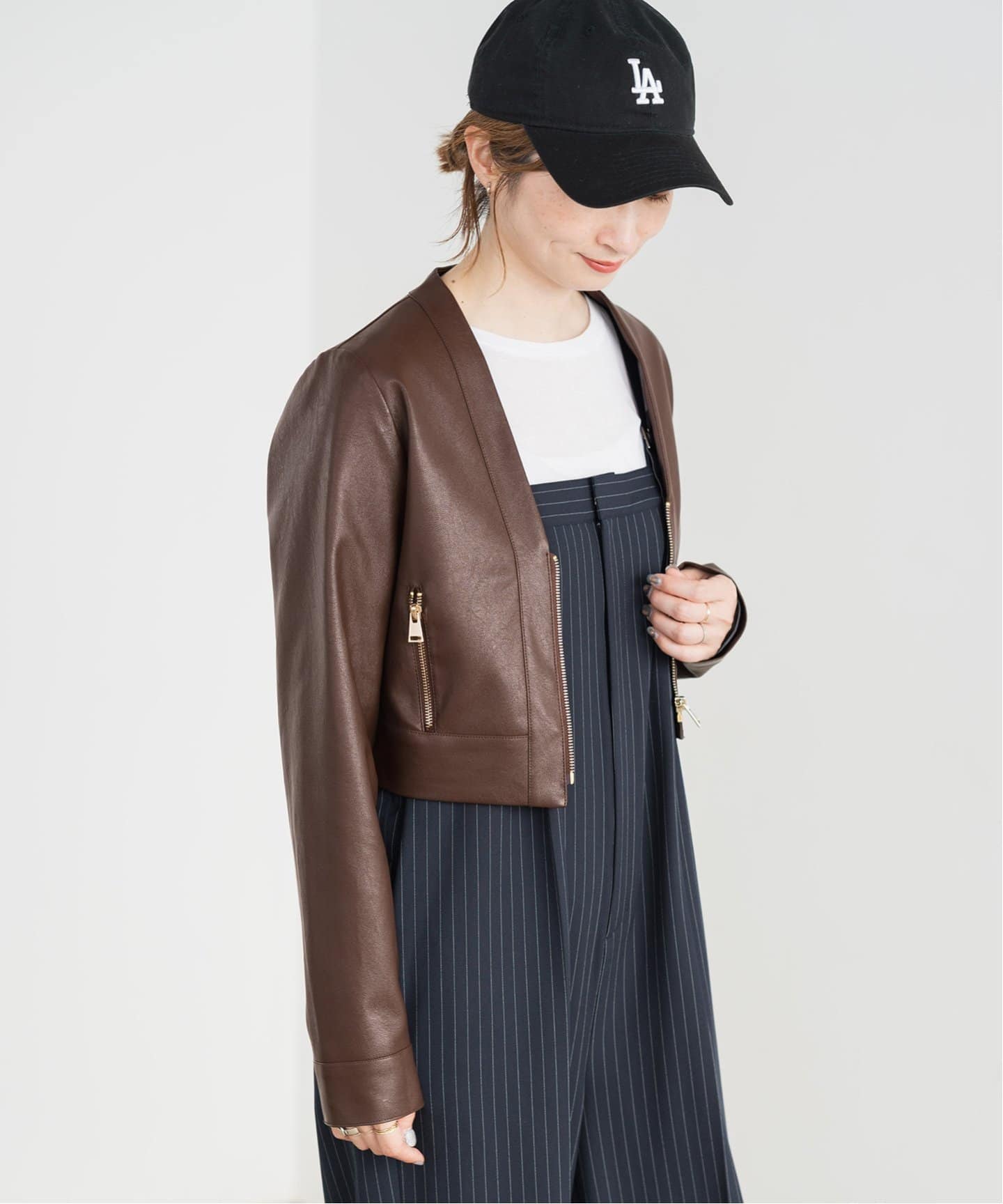 フェイクレザージップブルゾン（レザージャケット）｜Spick and Span