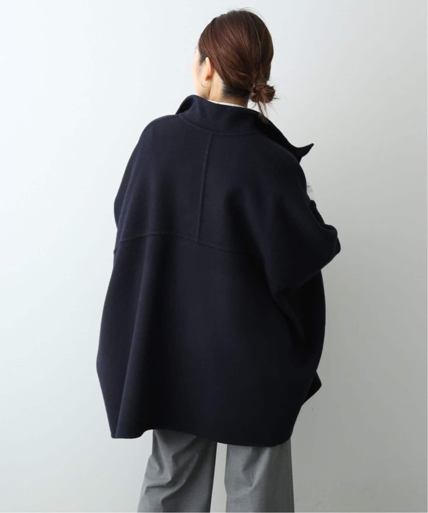 WEB限定/追加》スタンドカラーダブルフェイスポンチョ（ポンチョ