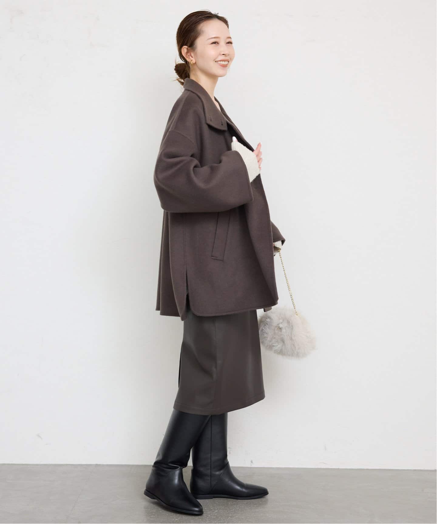 ダブルフェイススタンドコート（その他ブルゾン／アウター）｜SLOBE