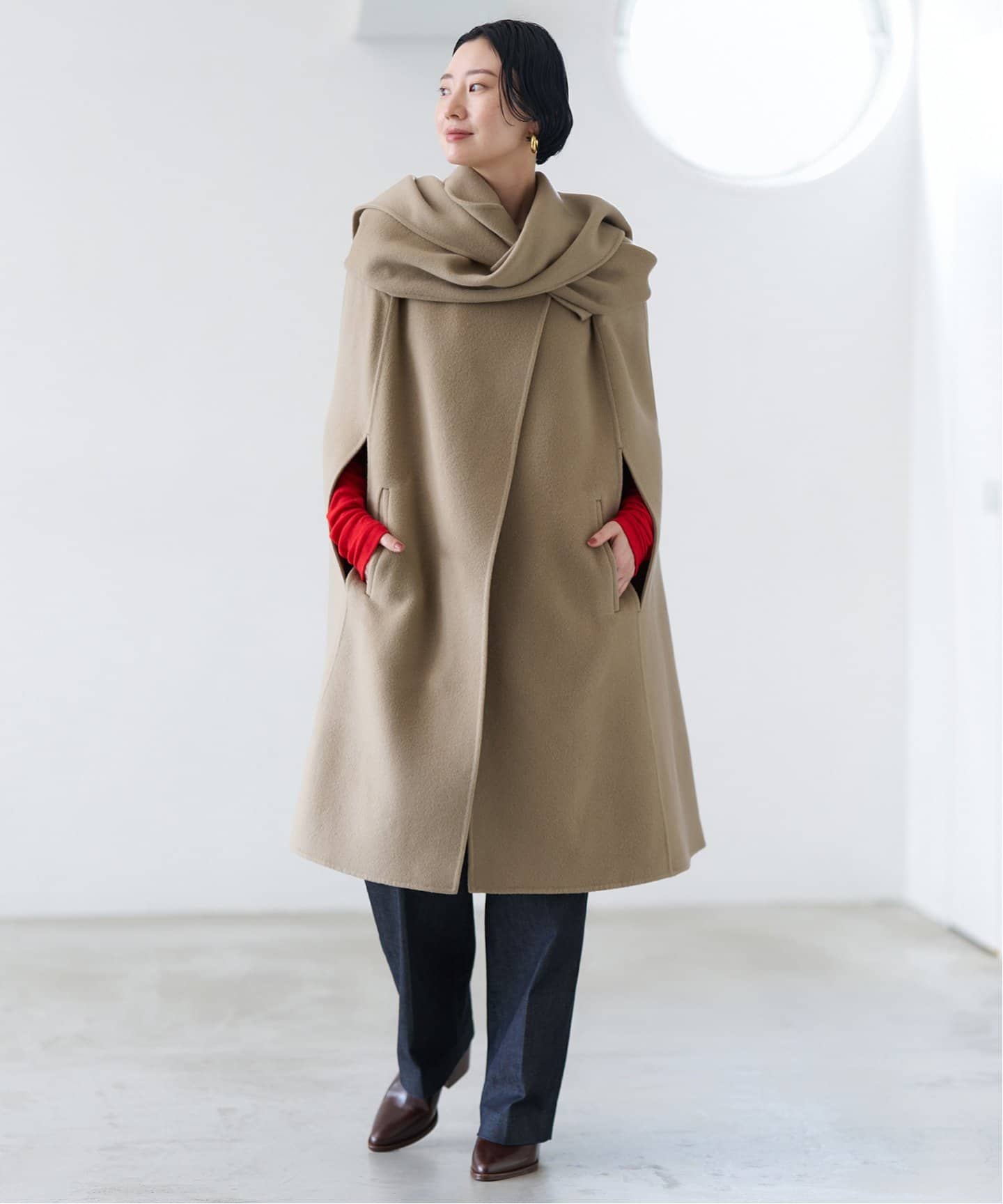 Super140s マントコート（ポンチョ・マント）｜VERMEIL par iena